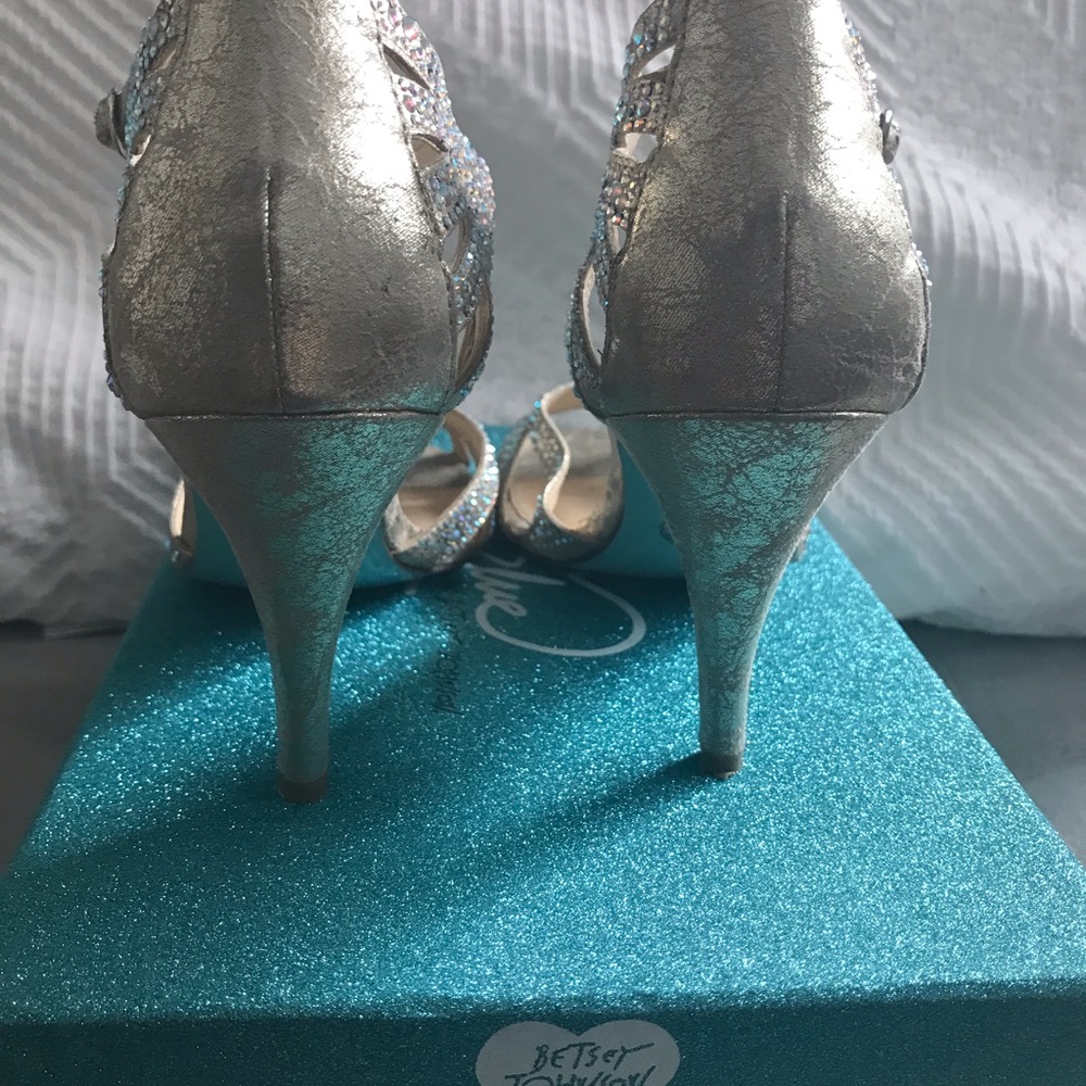 Betsy Johnson Champagne Rhinestone heels - Picture 7 of 7